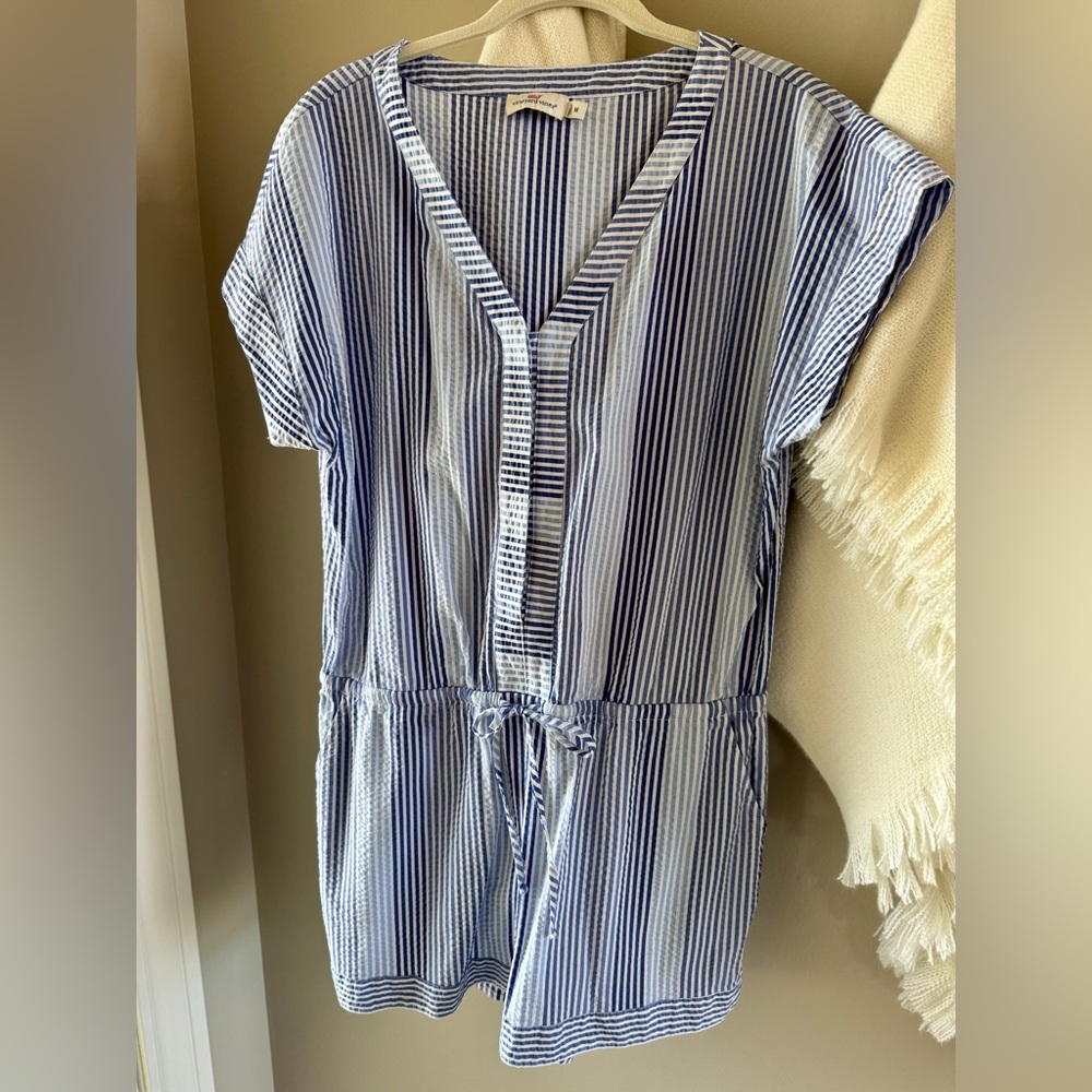 Vineyard Vines Blue and White Striped Romper - Picture 2 of 4